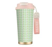 Unkhtt Taza de café de acero inoxidable con estampado de cactus para oficina, escuela, camping al aire libre