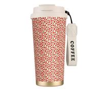 Unkhtt Taza de café de acero inoxidable con estampado de fresas para oficina, escuela, campamento al aire libre