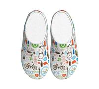 Unkhtt The Nature Wildlands - Pantuflas con estampado de actividades para adultos, de franela suave, antibolitas, suela antideslizante, para casa, viajes en casa