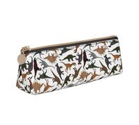 Unkhtt Trotting Retrievers - Estuche para lápices con revestimiento plano y estampado de patas, bolsa triangular de gran capacidad para bolígrafos, estudiantes y colegios universitarios, White, Talla