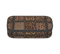 Unkhtt Wild Zoo Print - Estuche para lápices de 8.3 x 2 x 3.7 pulgadas, estuche para lápices, escuela, oficina, viaje, Black, Talla única