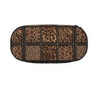 Unkhtt Wild Zoo Print - Estuche para lápices de gran capacidad con cremallera doble para estudiantes, papelería escolar, almacenamiento de maquillaje, Black, Talla única, Organizador de bolsas