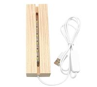 unknows Base de lámpara, Luces LED desconocidas Base de Pantalla Material de Madera de Haya Luz Nocturna Rectangular para Cristal 3D Base de lámpara de luz cálida navideña