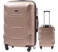 UNLIMITED Juego de 5 Maleta de Viaje ABS con 4 Ruedas - Maleta de Cabina y Registrada, Compatible con Ryanair, Dorado, M, maleta