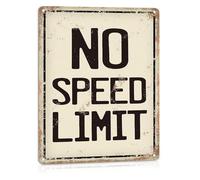 Unlimited Speed Theme Vintage Aluminum Metal Tin Sign Funny Wall-Art for Teen Boys Room 8 X 12 in