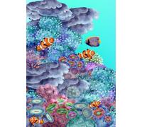 Unlined notebook, 7x10 inches, 200 pages, with cute corals and sea creatures on the corners, designed for free writing, recording, decorating, drawing ... your work, your ideas, truly unique.