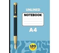 Unlined Notebook A4: Unruled / Blank No Line Notebook For Students, School Supplies, Office and Businesses | Classic Color Cover Series (Pastel Blue)