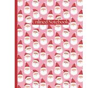 Unlined Notebook Numbered Pages: Cute Santa Claus Pattern on Pink: Festive Christmas Journal for Drawing, Sketching & Creative Notes