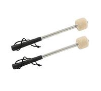 Unlorspy 2 mazos de tambor de acero para bajo, baquetas de fieltro de lana de 12.5 pulgadas con mango de acero inoxidable, mazos de tambor de lana antideslizantes para tambores (beige)