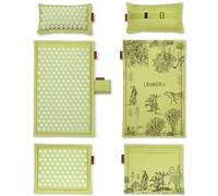 UNMERA Juego de colchoneta y almohada de acupresión, relleno natural de lino y fibra de coco, apto para FSA/HSA, para aliviar el dolor de espalda/cuello, ciática, dolor de cabeza y relajación