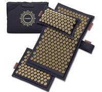 UNMERA Juego de colchoneta y almohada de acupresión, relleno natural de lino y fibra de coco, para aliviar el dolor de espalda/cuello, ciática, dolor de cabeza y relajación muscular, viene con bolsa