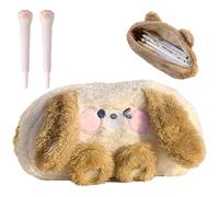 UNMULFC Bonita bolsa de cosméticos de viaje, maquillaje, conejito rosa, estuche grande Kawaii, organizador estético, caja para el hogar, aeropuerto, aerolínea, marrón, (Brown Bunny)