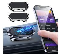 unnderwiss 2 Piezas Soporte movil magnetico para salpicadero de Coche, Se Puede Ajustar y Girar 360, Adecuado para teléfono
