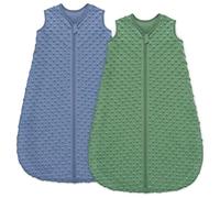 Unnivoll Saco de Dormir Bébé 18-24 Meses, Saco Dormir Bebe Invierno TOG 1.5, Súper Cálido para Unisex Niñas Niños 90 cm Azul y Verde