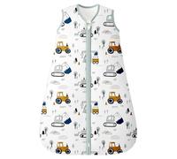 Unnivoll - Saco de dormir para bebé de 0 a 6 meses, 2,5 Tog, 100 % de algodón, saco de dormir de invierno con cremallera de 2 vías, acolchado, para recién nacido, bebé, diseño de excavadora, cálido y