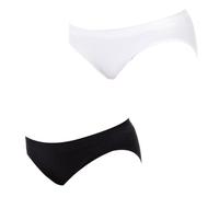 Unno DIM Basic Algodón Elástico Braguita, Blanco (Negro/Blanco 0ca), (Tamaño del Fabricante: 44/46) (Pack de 2) para Mujer