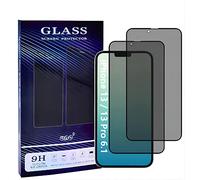 UNO' - 2 Unidad de Protector de Pantalla de Vidrio Templado para iPhone 13 y iPhone 13 Pro (6.1"), Antiarañazos, Antihuellas, Sin Burbujas, Dureza 9H. (Negro - Privacidad)