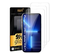 UNO' 3 Piezas Protector Pantalla Para iPhone 13/13 Pro / 14 (6.1"), Cristal Templado 9H HD, Anti-Huellas, Antiarañazos, Compatible con Fundas, Instalación Fácil. (13&14&13pro-3psc-tm)