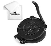 Uno Casa Prensa de tortilla de hierro fundido, 8 pulgadas, máquina de tortillas presazonadas para tortillas de maíz con 100 piezas de papel pergamino - Máquina Roti Maker Chapati, prensa de tacos,