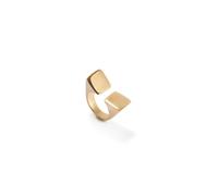 UNO de 50, Anillo Bañado en Oro 18k, Forma Cuadrada, Joyería Artesanal, Diseño Creativo Geométrico