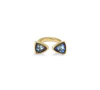 UNO de 50 | Anillo con Dos Cristales Multicolor | Forma Triangular | Talla 18 | Bañado en Oro de 18k | Joya Artesanal | Hecho en España