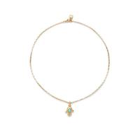 UNO de 50 | Collar | Colgante | De Cadena | Charm Con Piedra Turquesa | Aleación De Metales | Bañado En Oro 18K | Joya Artesanal | Hecho en España