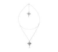 UNO de 50 | Collar de Doble Cadena Corta | con Forma de Mantarraya | Bañado en Plata de Ley | Joya Artesanal | Hecho en España