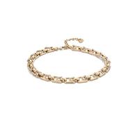 UNO de 50, Collar en Oro 18K, Eslabones con Topacios, Diseño Creativo Artesanal, Joya, Caja Candado Roja