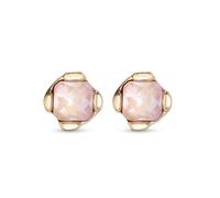 Uno de 50 | Pendientes con Cristal Facetado Rosa | Cierre de Tuerca | Bañados en Oro de 18k | Joya Artesanal | Hecho en España