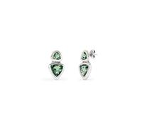 UNOde50 | Pendientes | con Dos Cristales Verdes de Diferentes Tamaños | Bañado en Plata de Ley | Joya Artesanal | Hecho en España