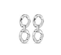Uno de 50 | Pendientes en Plata de Ley | Eslabones Originales | Joya Artesanal | Diseño Creativo | Caja Candado Roja