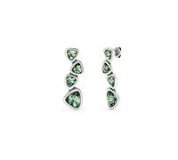 UNOde50 | Pendientes Largos | con Cuatro Cristales de Color Verde | Bañado en Plata de Ley | Joya Artesanal | Hecho en España