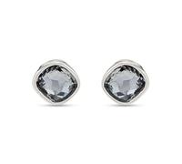 Uno de 50 | Pendientes Stud | Aleación de Metales Bañado en Plata de Ley | Joyería Artesanal | Cristal Gris