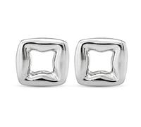 Uno de 50 | Pendientes Stud de Aleación de Metales | Bañados en Plata de Ley | Diseño Artesanal | Eslabón Pequeño