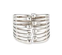 UNO de 50 | Pulsera Ancha de Aleación de Metales | Bañada en Plata de Ley | Diseño Creativo | Joya Artesanal