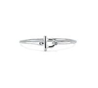 UNO de 50 Pulsera Con Cierre Frontal Bañada En Plata De Ley Con Topacio Blanco