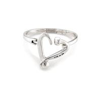 UNO de 50 | Pulsera de Aleación de Metales | Bañada en Plata de Ley con Corazón Clavado | Joya Artesanal | Diseño Creativo
