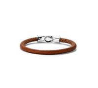 UNO de 50 | Pulsera de Cuero Camel | Bañada en Plata de Ley | Diseño Creativo Artesanal | Joyería Española