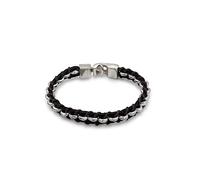UNOde50 | Pulsera de Cuero con Aleación | Bañado en Plata de Ley | Joya Artesanal | Diseño Creativo