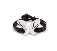 UNO de 50 | Pulsera de Cuero con Mariposa Central | Baño en Plata de Ley | Joya Artesanal | Diseño Creativo