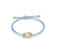 UNO de 50 | Pulsera de Hilo Azul con Perla Shell | Bañada en Oro 18k | Joyería Artesanal Española