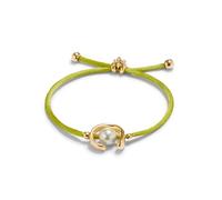 UNO de 50 | Pulsera de Hilo Lima con Perla Shell | Bañada en Oro 18k | Artesanal | Diseño Creativo
