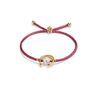 UNO de 50 Pulsera De Hilo Malva Con Perla Shell Fornitura Bañada En Oro 18K