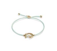 UNO de 50 Pulsera De Hilo Verde Azulado Con Perla Shell Fornitura Bañada En Oro 18K