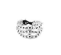 UNO de 50 Pulsera De Tres Tiras De Cuentas Bañadas En Plata De Ley