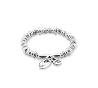 UNOde50 Pulsera elástica bañada en plata de ley con candado corazón