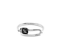UNO de 50 Pulsera Rígida Bañada En Oro 18K Con Cristal Facetado Negro