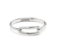 UNO de 50 - Pulsera Rígida Plata de Ley o Bañada En Oro De 18K Que Presenta Un Original Cierre En Forma De Eslabón