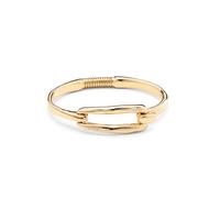 UNO de 50 - Pulsera Rígida Plata de Ley o Bañada En Oro De 18K Que Presenta Un Original Cierre En Forma De Eslabón