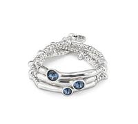 UNO de 50 Pulsera triple bañada en plata de ley y cristal